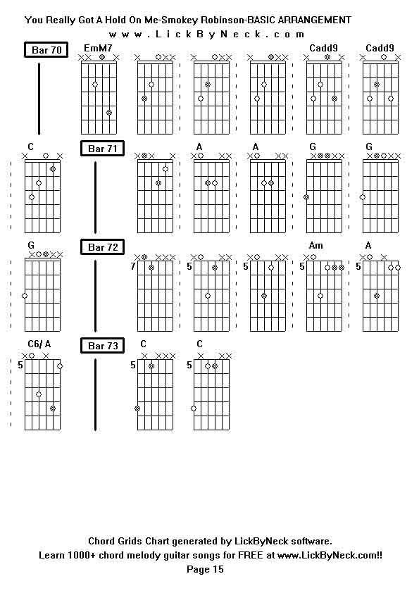 Chord Grids Chart of chord melody fingerstyle guitar song-You Really Got A Hold On Me-Smokey Robinson-BASIC ARRANGEMENT,generated by LickByNeck software.